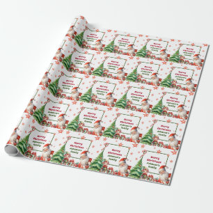 Papel De Presente Papais noeis Personalizados de Natal e Elf