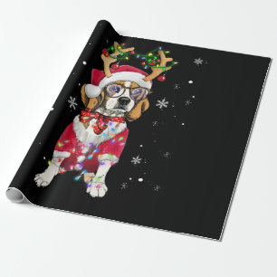 Papel De Presente Papais noeis Sapos Beagle Dons de Natal