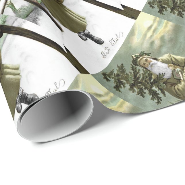 Papel De Presente Papais noeis suecos de Deus Jul (Ponta do rolo)