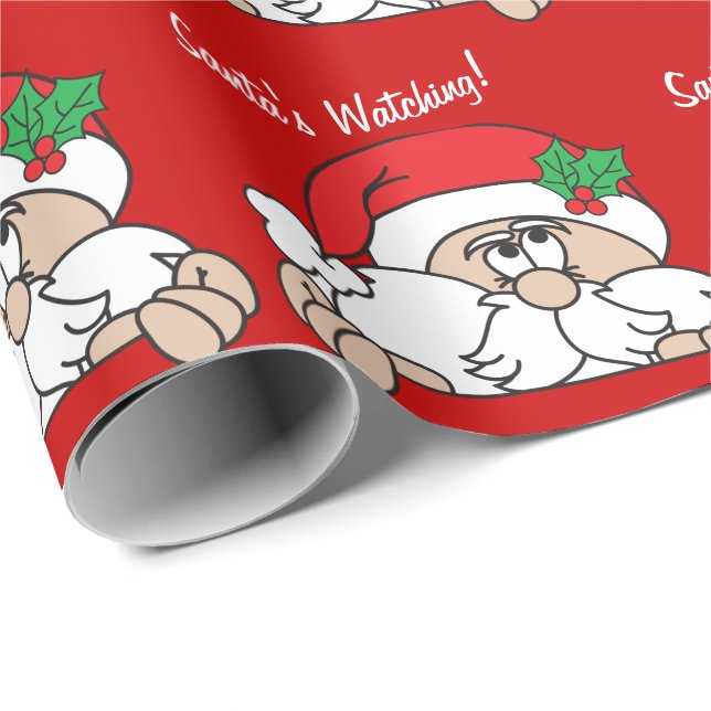 Papel De Presente Papais noeis te vigiando | Natal (Ponta do rolo)