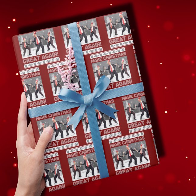 Papel De Presente Papais noeis Trump Dance Faça Excelente de Natal n (Criador carregado)