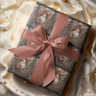 Papel De Presente Papais noeis Vintage 3D