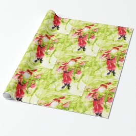 Papel De Presente Papais noeis Whimsical Papel de moldagem de Natal