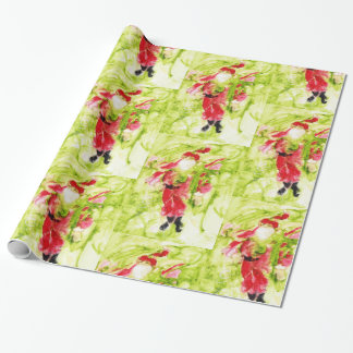 Papel De Presente Papais noeis Whimsical Papel de moldagem de Natal