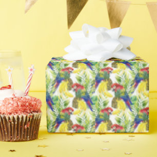 Papel De Presente Papas E Frutas Tropicais