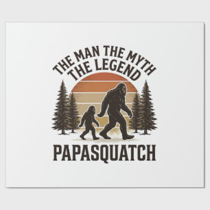 Papel De Presente Papasquatch Camiseta Pai Bigfoot Vintage Design_1