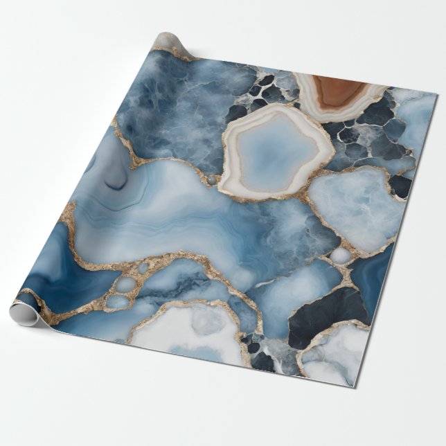 Papel De Presente Papel Agate Marble Wraping (Desenrolado)