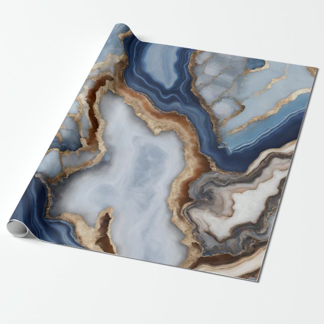 Papel De Presente Papel Agate Marble Wraping (Desenrolado)