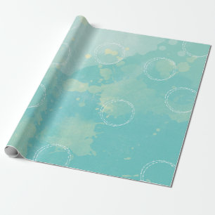 Papel De Presente Papel Aqua Blue Watercolor
