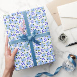 Papel De Presente Papel Azul De Mola Floral De Jardim<br><div class="desc">Um lindo padrão de flor de aquarela cria este elegante papel de embrulho de jardim floral.</div>