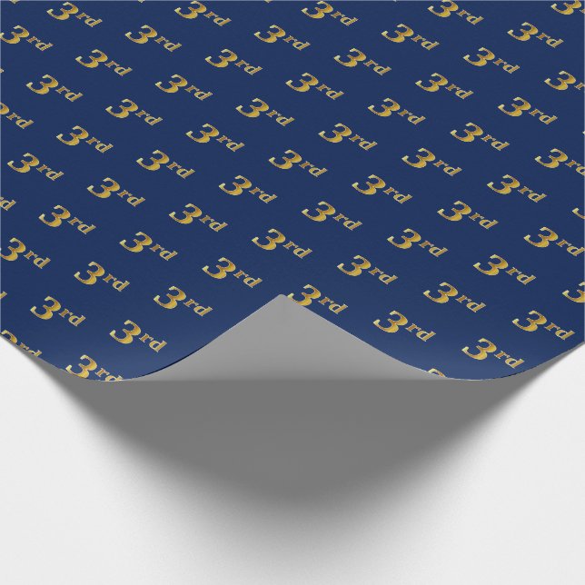 Papel De Presente Papel Azul, Faux Dourado 3rd (Third) Event Wraping (Ponta)
