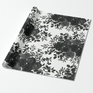 Papel De Presente Papel branco e Rosa gótico branco e preto