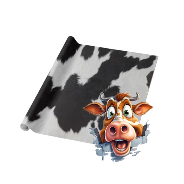 Papel De Presente papel branco preto de revestimento de vaca (Black and White Cow )