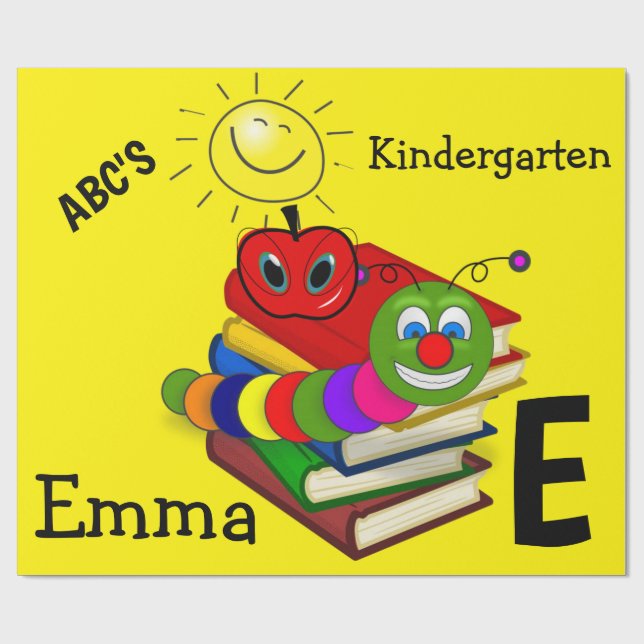 Papel De Presente Papel Brilhante, Livros De Verme Amarelo (Aberto)