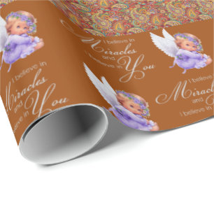 Papel De Presente Papel Brilhante Paisley Angel