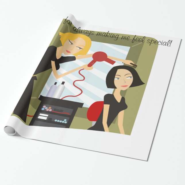 Papel De Presente Papel Brilhante, Salão de Bela Estrelagem de Cabel (Desenrolado)