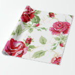 Papel De Presente Papel clássico de embrulhamento de rosa vermelha i<br><div class="desc">Papel clássico de embalagem de rosa vermelha de impressão branco e branco. Esta bela coleção floral clássica será perfeita para uma celebração de jardim interior ou exterior para uma celebração de casamento, chá de panela, chá de fraldas ou estilo country. A coleção inteira é personalizável. Aproveite a sua celebração, animado!...</div>