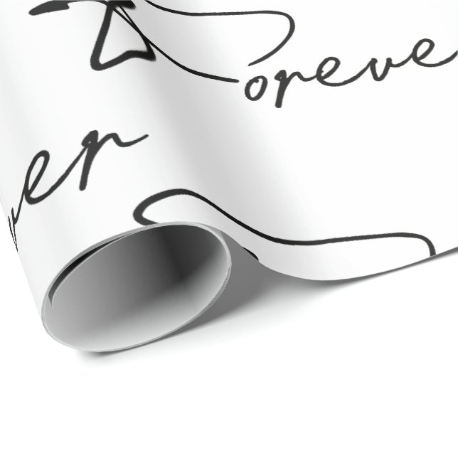 Papel De Presente Papel de Arranque de Script Moderno para Casamento (Ponta do rolo)