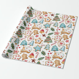 Papel De Presente Papel de Cookies de Natal com Cana-de-Água Fria
