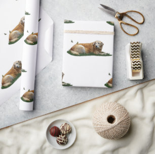 Papel De Presente Papel de Embalagem de Cães Mistos de Raça Amarela