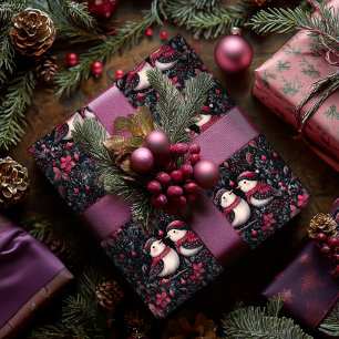 Papel De Presente Papel De Embalagem De Natal Com Pássaros