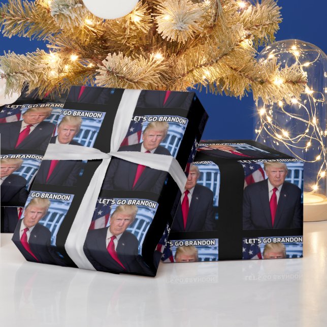 PAPEL DE PRESENTE PAPEL DE EMBALAGEM DE NATAL DE TRUMP GO BRANDON (Feriados)