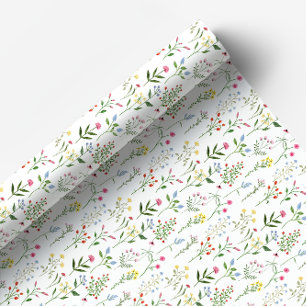 Papel De Presente Papel de embalagem floral de flor silvestre, de co