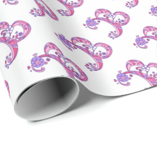 Papel De Presente Papel de embalagem personalizado monograma com let