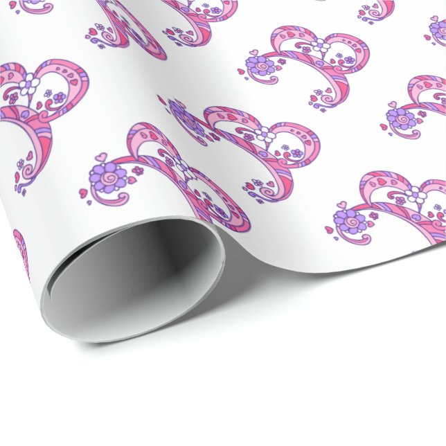 Papel De Presente Papel de embalagem personalizado monograma com let (Ponta do rolo)