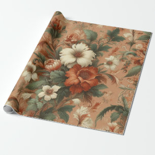 Papel De Presente Papel de emblema - Laranja queimada, creme, verde 