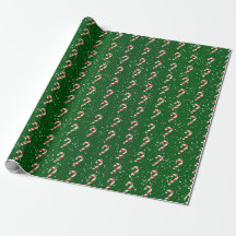 Papel de embrulhamento Candy Cane - Fundo Verde