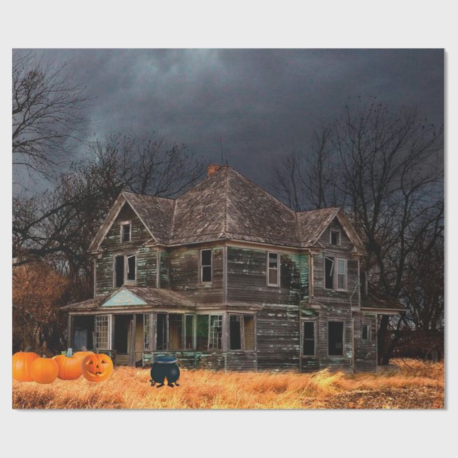 Papel De Presente Papel de embrulhamento de casas assombradas (Aberto)