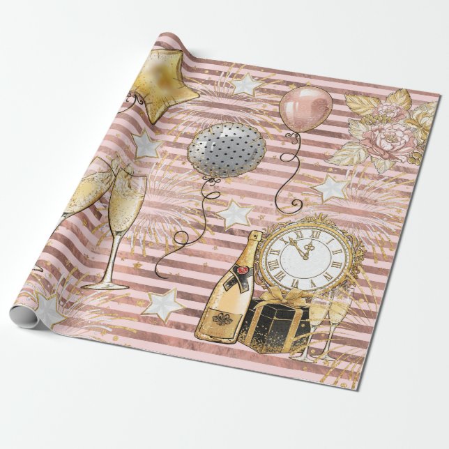 Papel De Presente Papel de embrulhamento de festas de ano novo (Desenrolado)