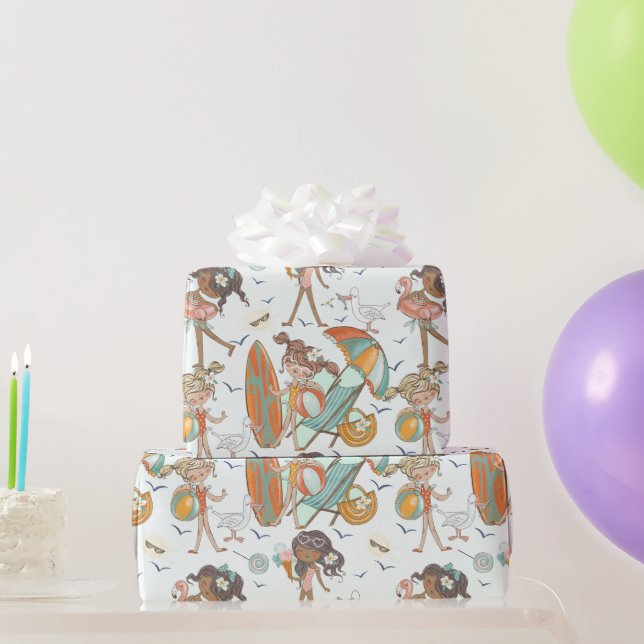 Papel De Presente Papel de embrulhamento de festas de praia (Presentes para festas)