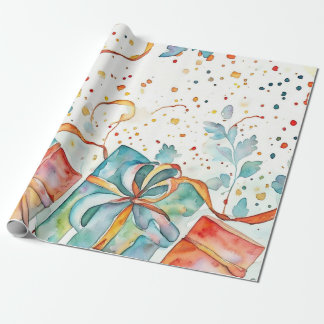 Papel De Presente Papel de embrulhamento de ornamento de inverno da