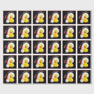 Papel De Presente Papel de embrulhamento de Santa Hat, de borracha d