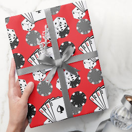 Papel De Presente Papel de embrulhamento do partido Red Casino Poker