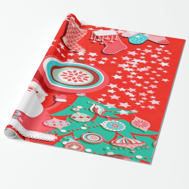 Papel De Presente Papel de embrulhamento para presente do Papai Noel (Desenrolado)