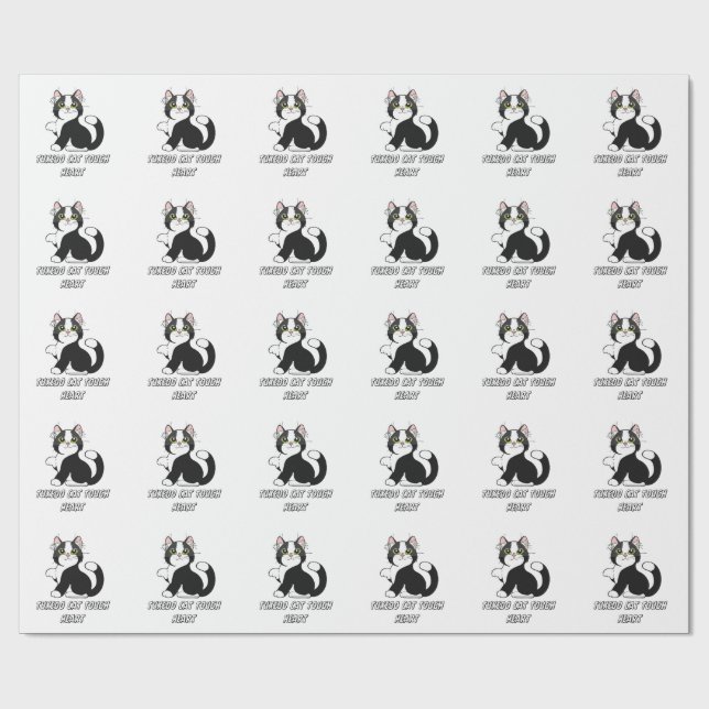 Papel De Presente "Papel de embrulho Gato Smoking Coração Duro Gatin (Aberto)
