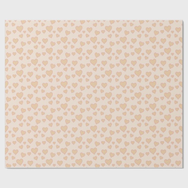 Papel De Presente "Papel de Embrulho Minimal Heart Love – Bege Aesth (Aberto)