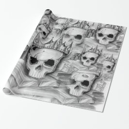 Papel De Presente Papel de Embrulho, Rolo 76cm x 180 cm caveira