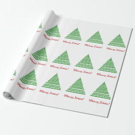 Papel De Presente Papel de empacotamento - Árvore de Natal Merry
