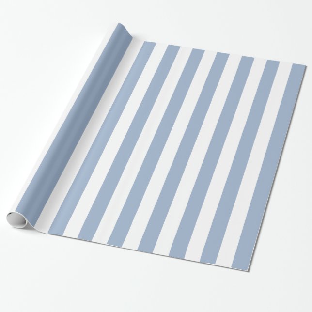 Papel De Presente Papel de empacotamento brilhante Stripe Azul e Bra (Desenrolado)