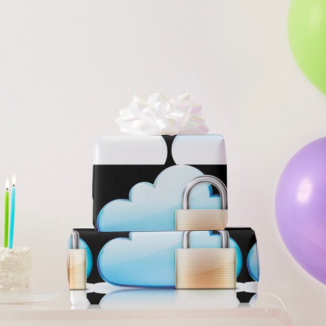 Papel De Presente Papel de empacotamento de cadeado do ícone de segu (Criador carregado)