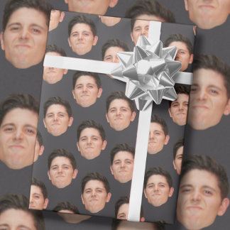 Papel De Presente Papel de empacotamento de fotos com rosto engraçad