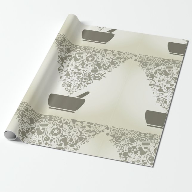 Papel De Presente Papel de empacotamento de objetos científicos (Desenrolado)