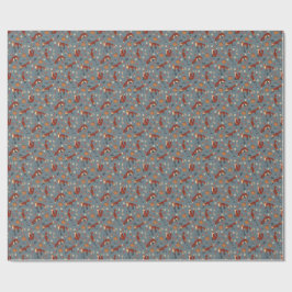 Papel De Presente Papel de empacotamento de padrões Fox em Cores de