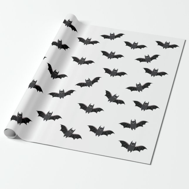Papel De Presente Papel de empacotamento do padrão Halloween Bats (Desenrolado)