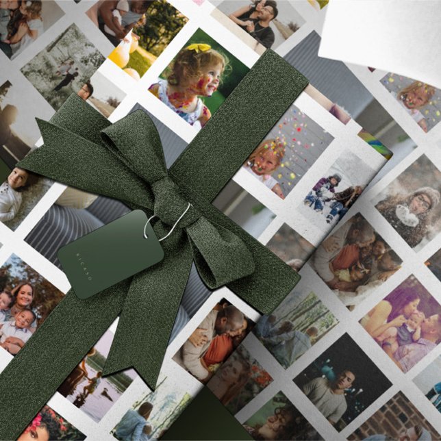 Papel De Presente Papel de empacotamento personalizado de colagem de (Personalized Photo Collage Wrapping Paper from Ricaso. Add your own photographs. for many occasions)