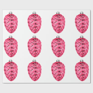 Papel De Presente Papel de empacotamento Pinecones Rosa